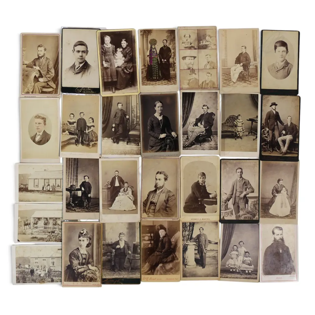 Approx. 29 The carte de visite 19thC portrait & figure study photographs. Most named by NZ photographers Image 1++